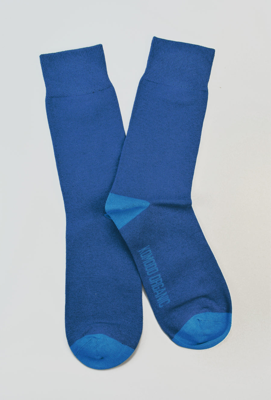 KOMODO<p>punchy blue organic cotton<p>crew socks