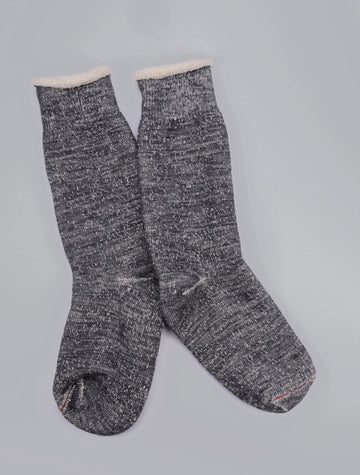 ROTOTO<p> double face crew socks<p>organic cotton + merino wool<p>charcoal