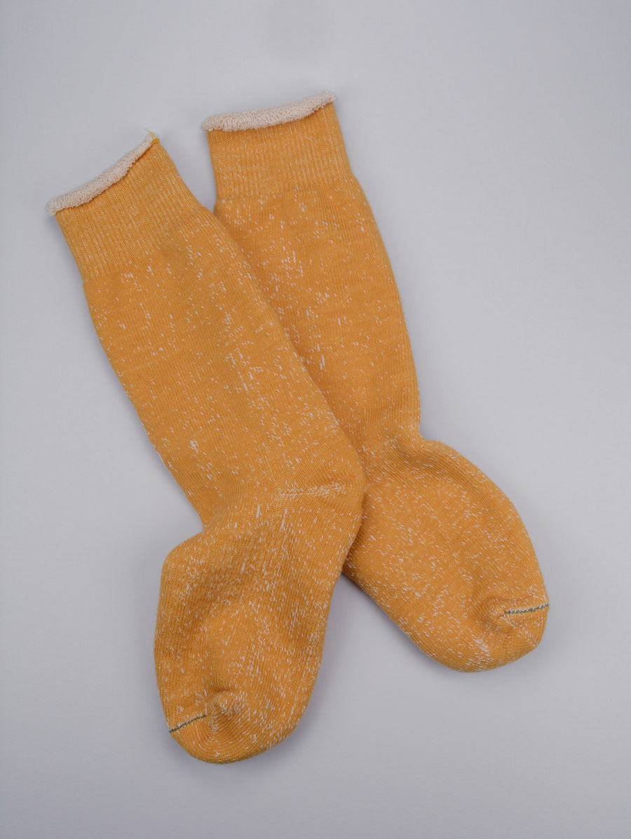 ROTOTO<p> double face crew socks<p>organic cotton + merino wool<p>yellow