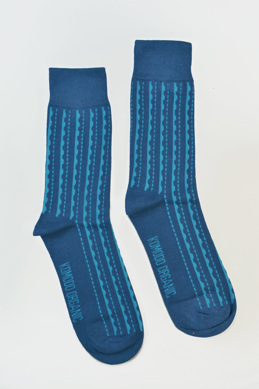 KOMODO<p>trippy blue organic cotton<p>crew socks