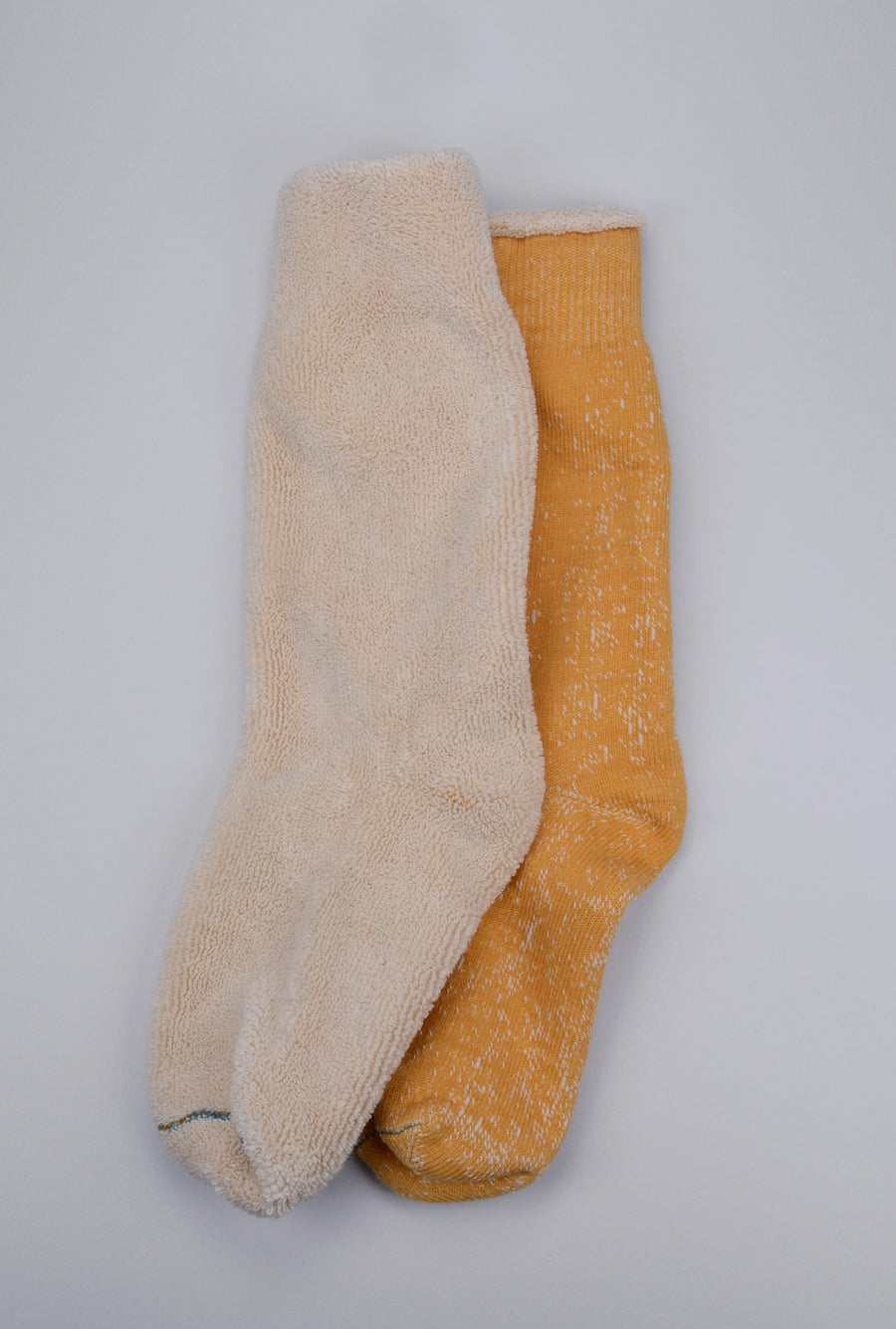 ROTOTO<p> double face crew socks<p>organic cotton + merino wool<p>yellow