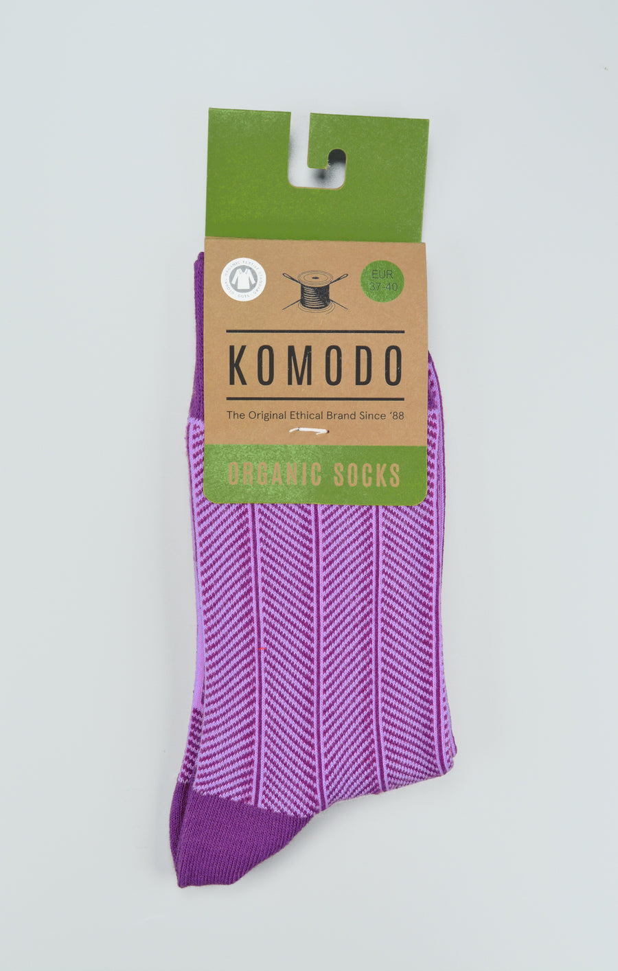 KOMODO<p>herringbone berry organic cotton<p>crew socks