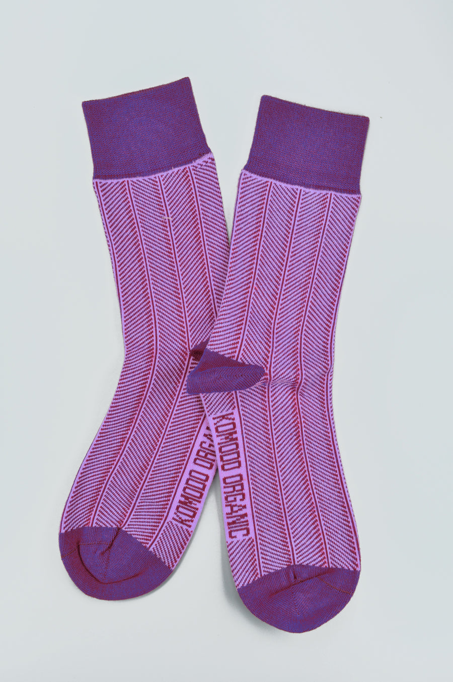 KOMODO<p>herringbone berry organic cotton<p>crew socks