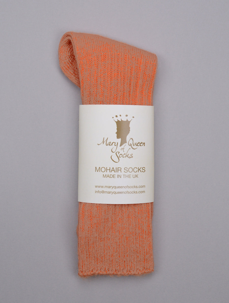 Mary Queen of Socks<p>Sussex loose top<p>mohair crew socks<p>dusty orange