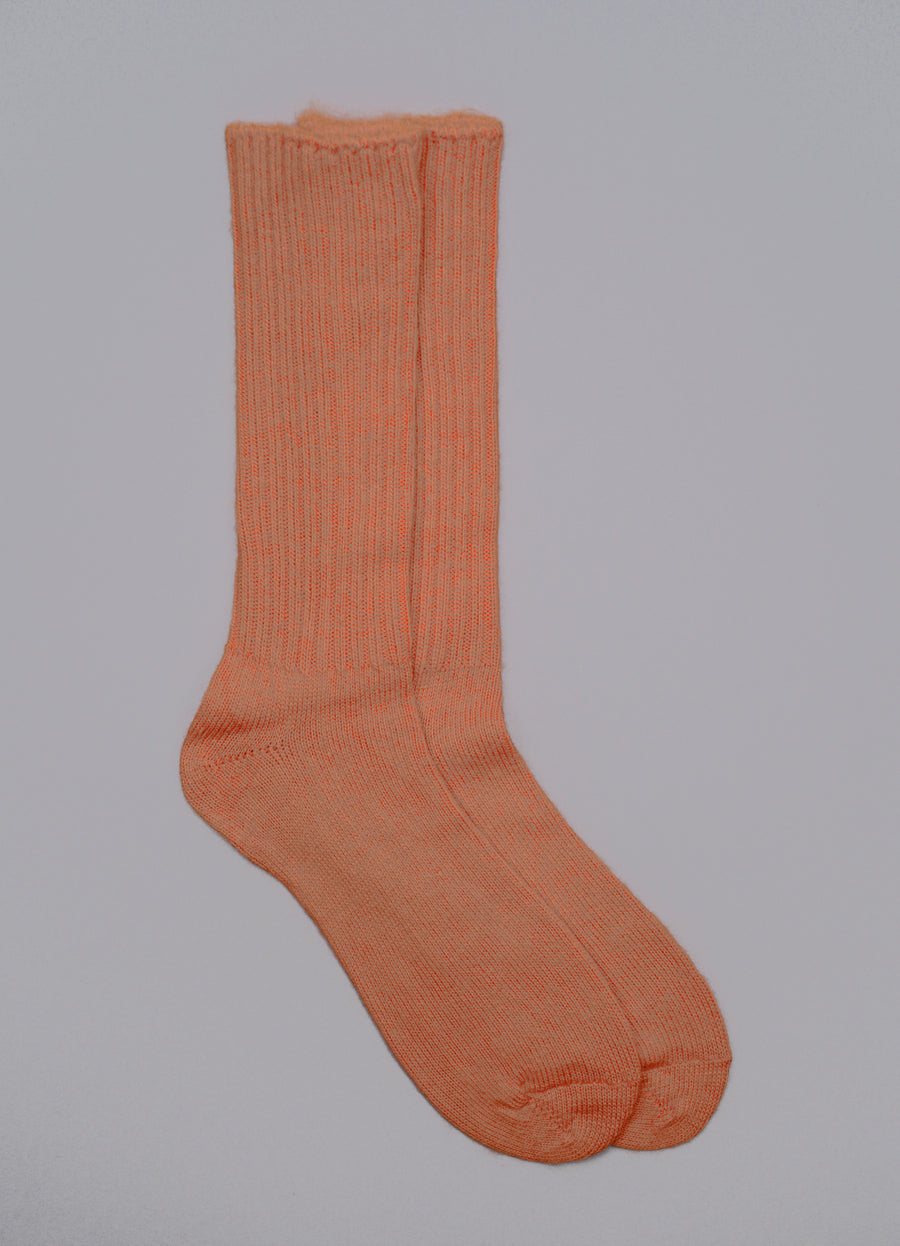 Mary Queen of Socks<p>Sussex loose top<p>mohair crew socks<p>orange