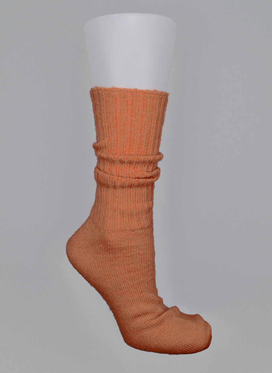 Mary Queen of Socks<p>Sussex loose top<p>mohair crew socks<p>dusty orange