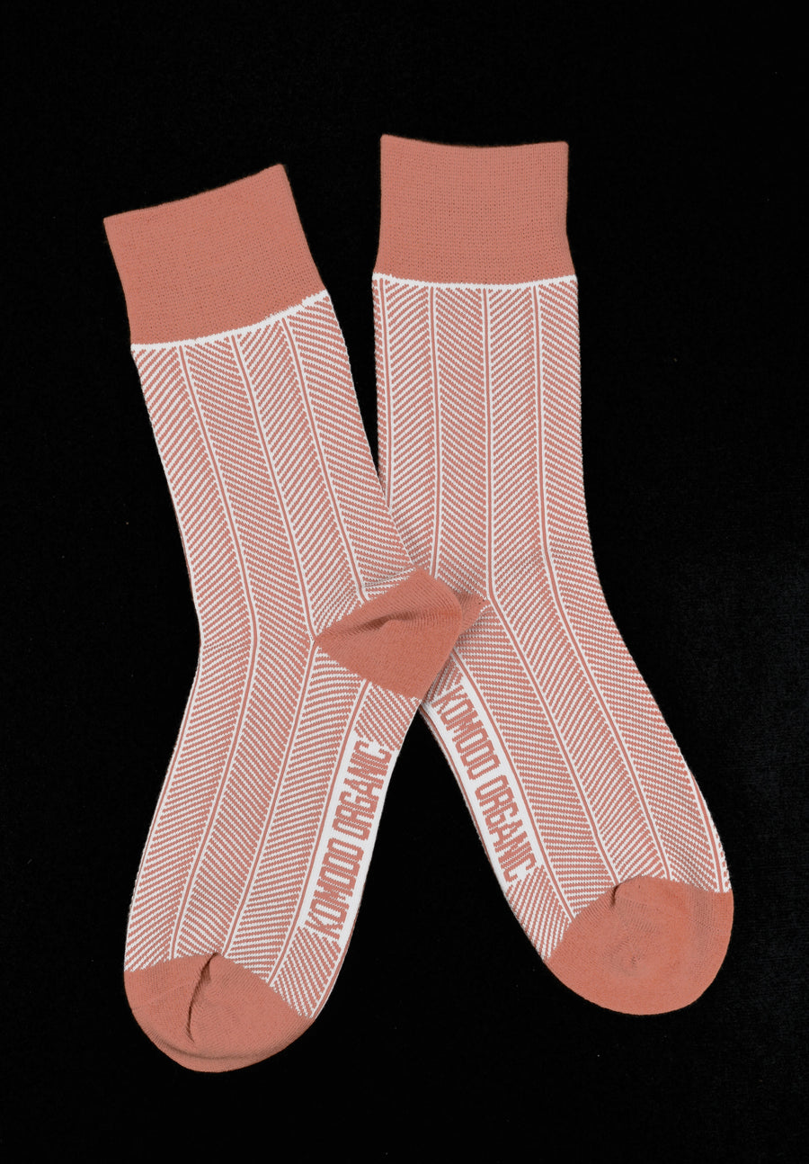 KOMODO<p>herringbone orange organic cotton<p>crew socks