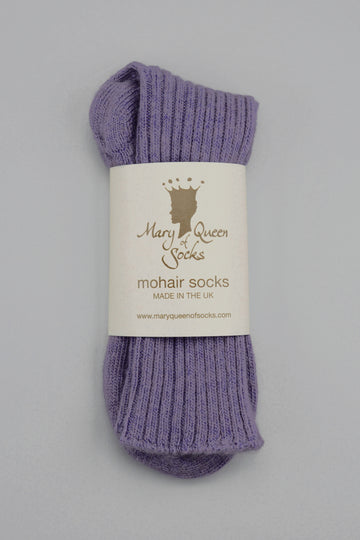 Mary Queen of Socks<p>Sussex loose top<p>mohair crew socks<p> lilac