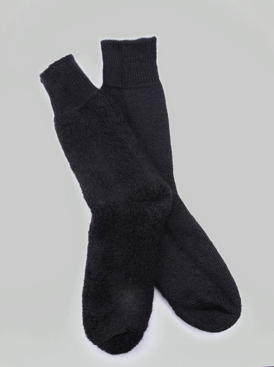 Mary Queen of Socks <p> Derbyshire walking<p>thick cosy mohair<p> black