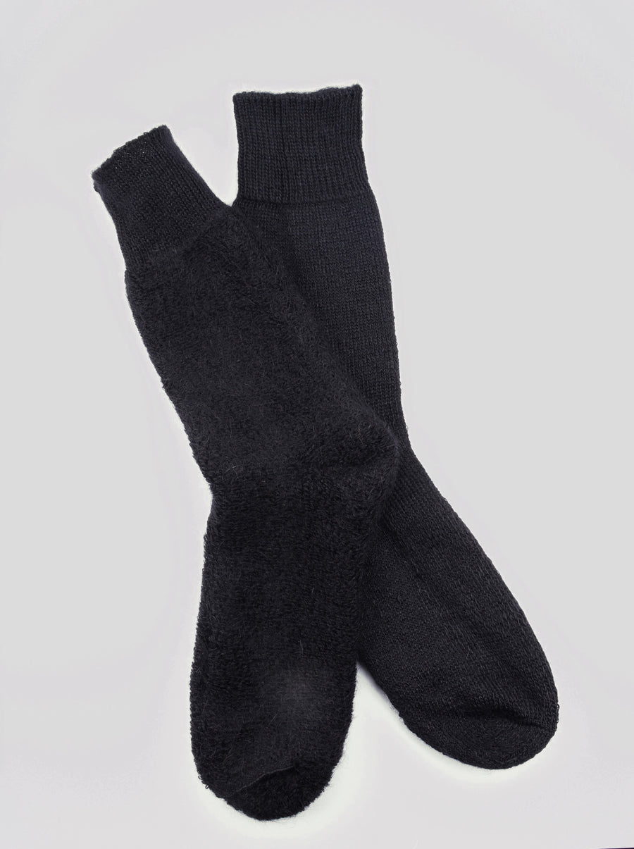 Mary Queen of Socks <p> Derbyshire walking<p>thick cosy mohair<p> black