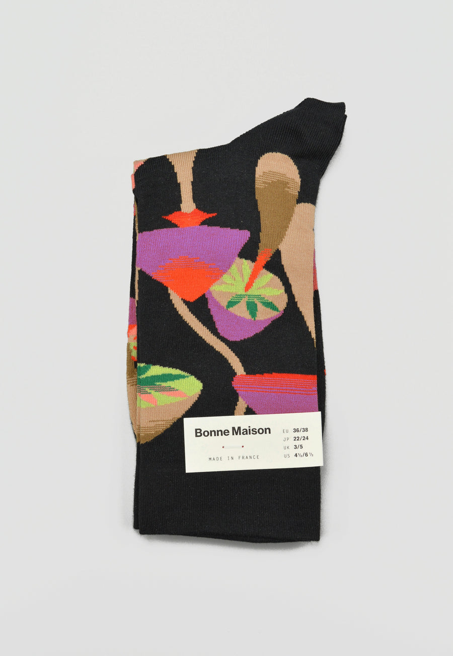 Bonne Maison<p>mushroom<p>crew cotton socks