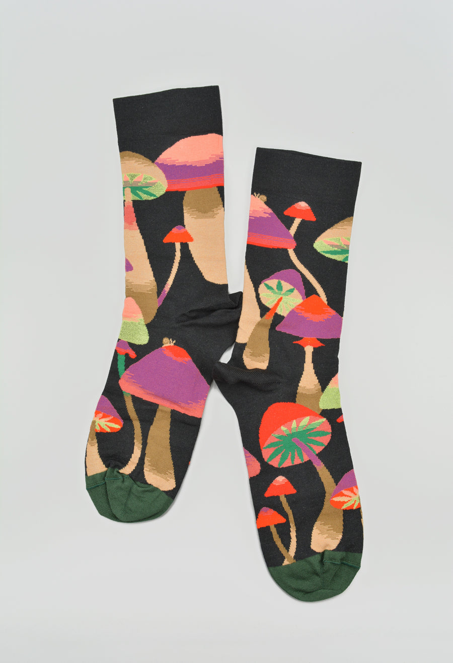 Bonne Maison<p>mushroom<p>crew cotton socks
