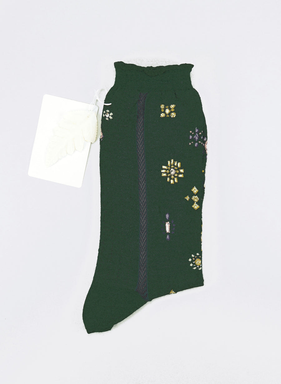 Antipast<p>like a jewelry<p>wool crew sock<p>dark green