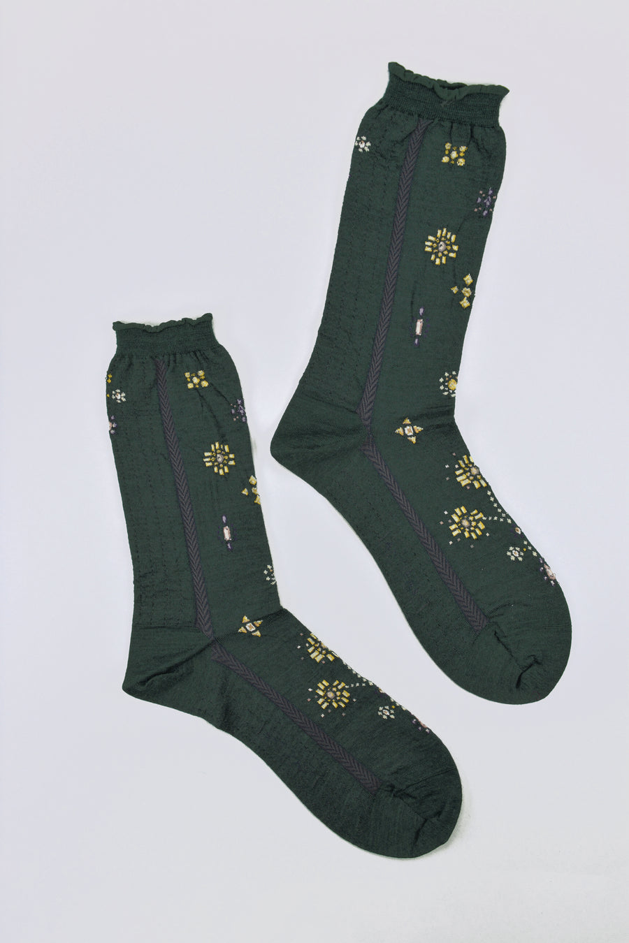 Antipast<p>like a jewelry<p>wool crew sock<p>dark green
