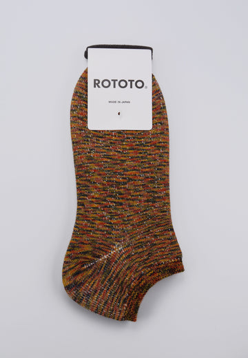 ROTOTO<p>washi pile short socks <p>savannah/multi coloured
