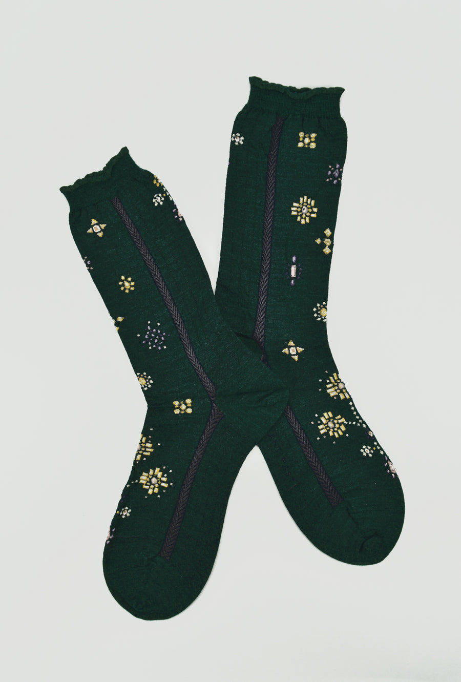 Antipast<p>like a jewelry<p>wool crew sock<p>dark green