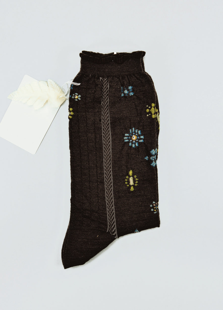 Antipast<p>like a jewelry<p>wool crew sock<p>dark brown