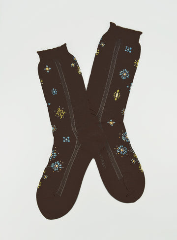 Antipast<p>like a jewelry<p>wool crew sock<p>dark brown