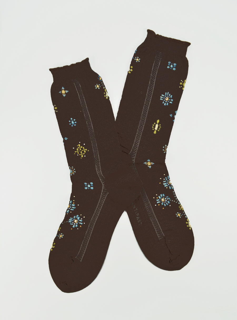 Antipast<p>like a jewelry<p>wool crew sock<p>dark brown