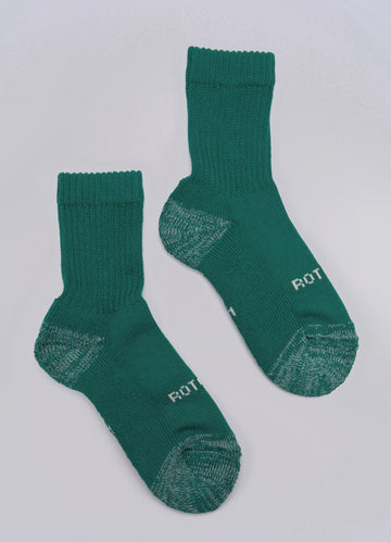 ROTOTO<p>everyday pile mini crew sock <p>green