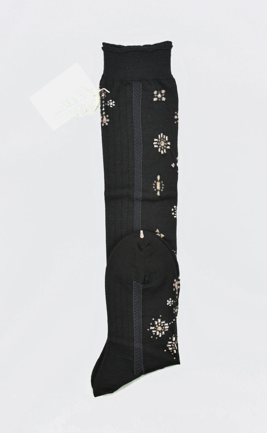 Antipast<p>like a jewelry<p>wool knee high sock<p>black