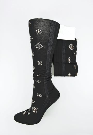 Antipast<p>like a jewelry<p>wool knee high sock<p>black