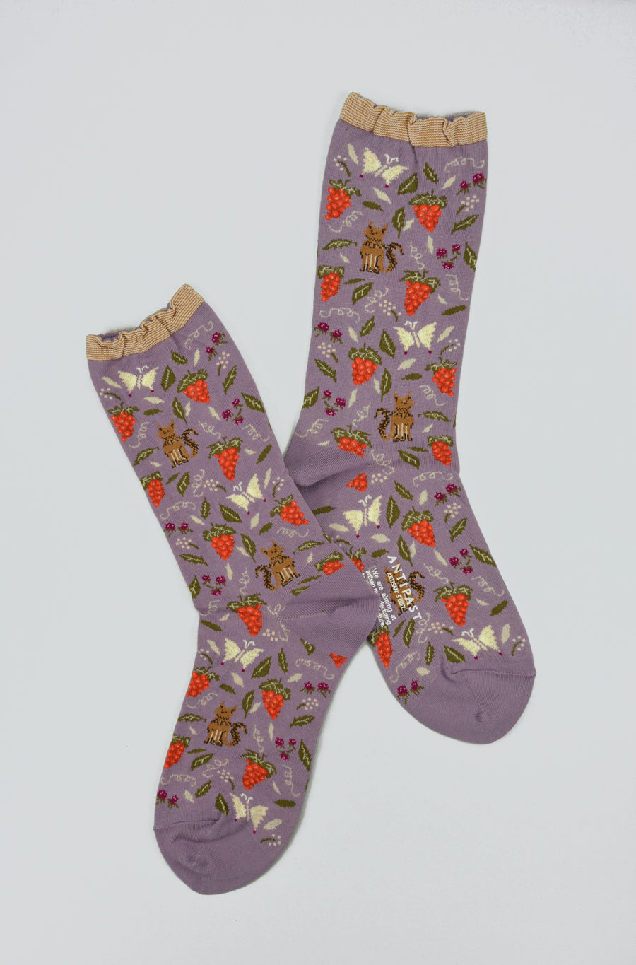 Antipast<p>garden cat<p>cotton crew sock<p>lavender