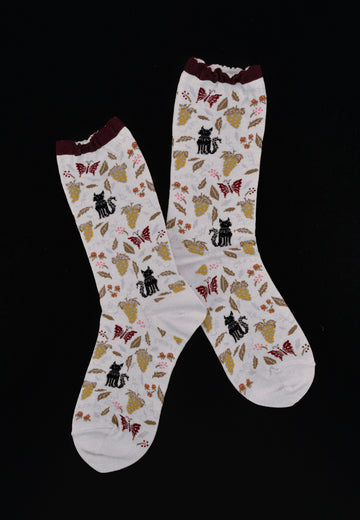 Antipast<p>garden cat<p>cotton crew sock<p>ivory