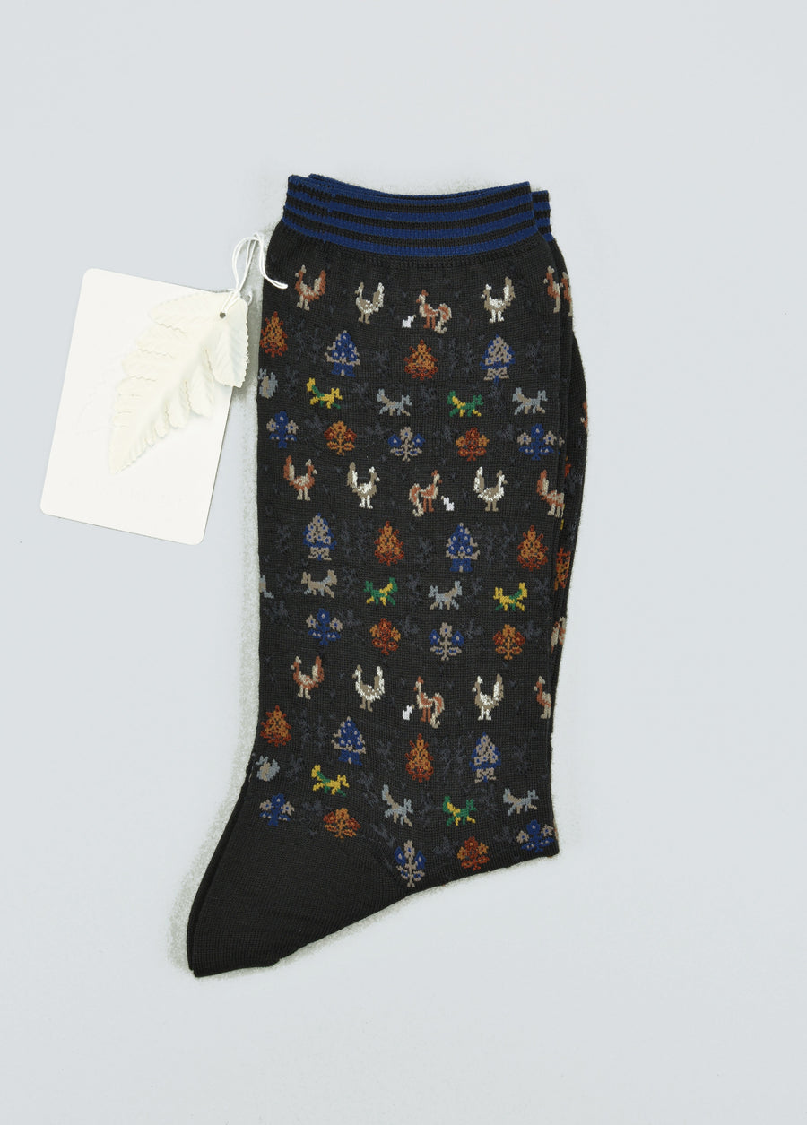 Antipast<p>forest mate<p>wool crew sock<p>black