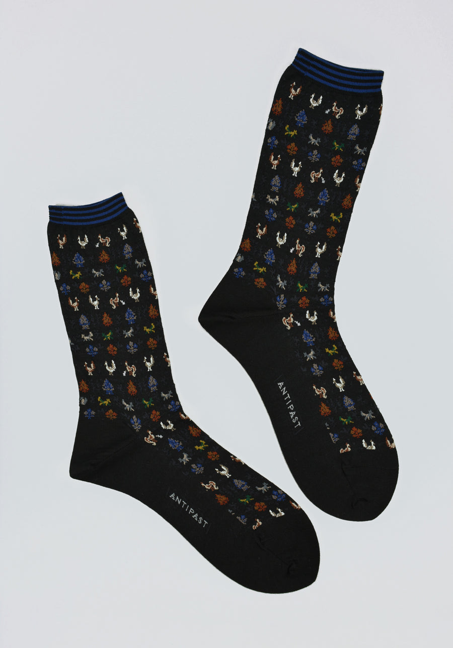 Antipast<p>forest mate<p>wool crew sock<p>black