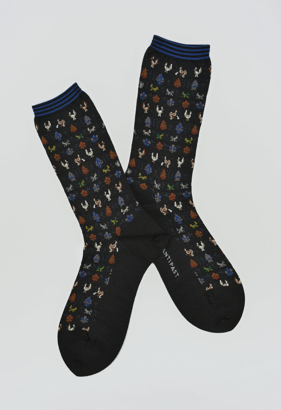 Antipast<p>forest mate<p>wool crew sock<p>black