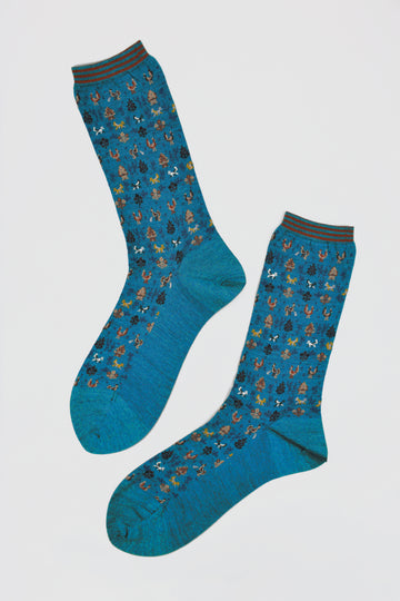 Antipast<p>forest mate<p>wool crew sock<p>teal