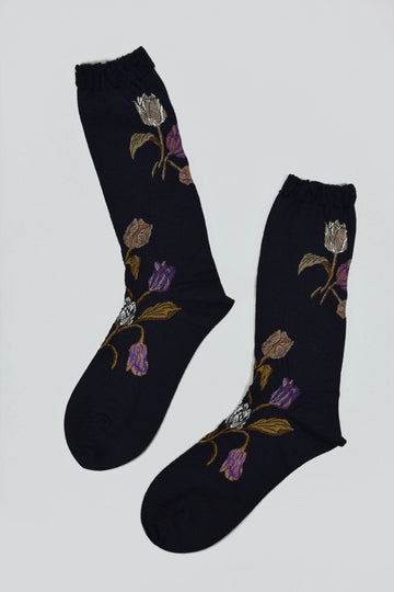 Antipast<p>bouquet tulip<p>wool crew sock<p>navy