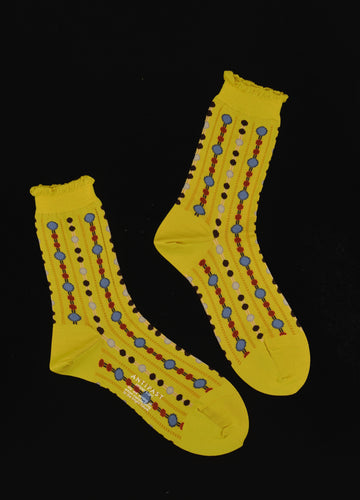 Antipast<p>dots marking<p>cotton crew sock<p>yellow
