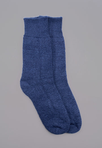 Mary Queen of Socks<p> Derbyshire <p> thick cosy mohair<p>blue/navy