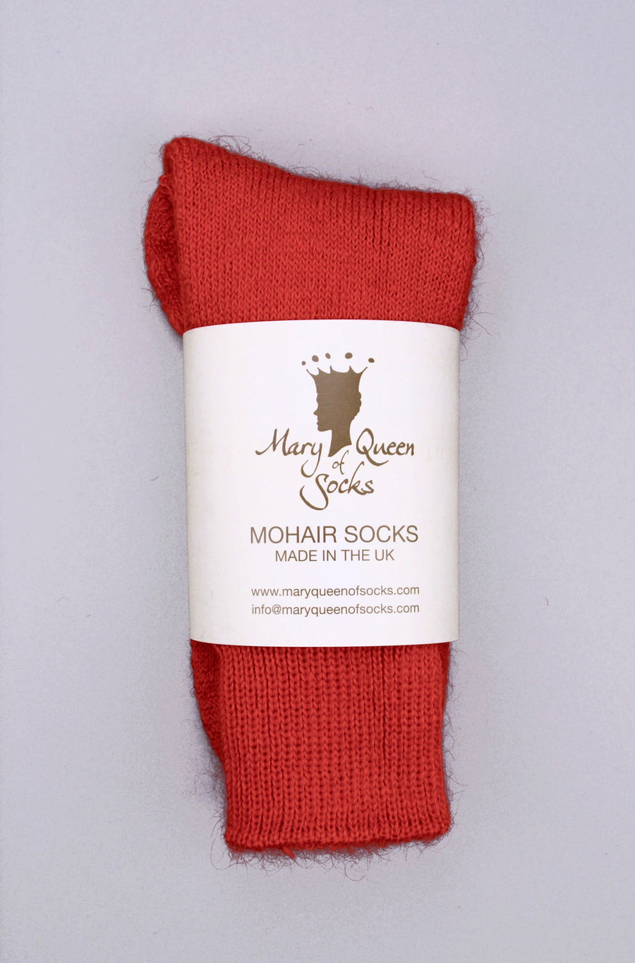 Mary Queen of Socks<p>  Derbyshire walking<p>thick cosy mohair<p> red