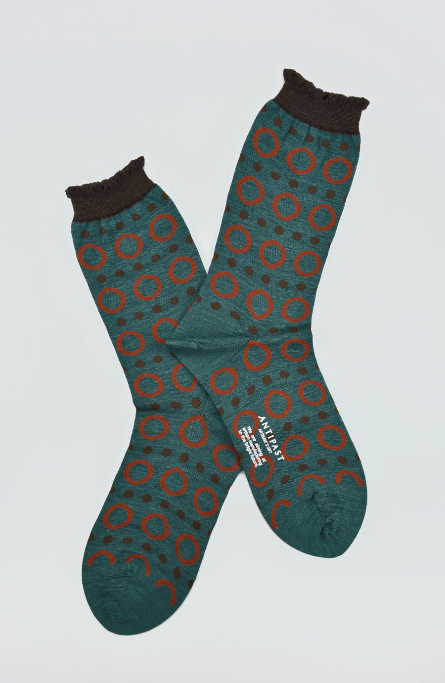 Antipast<p>ring ring<p>wool crew sock<p>green
