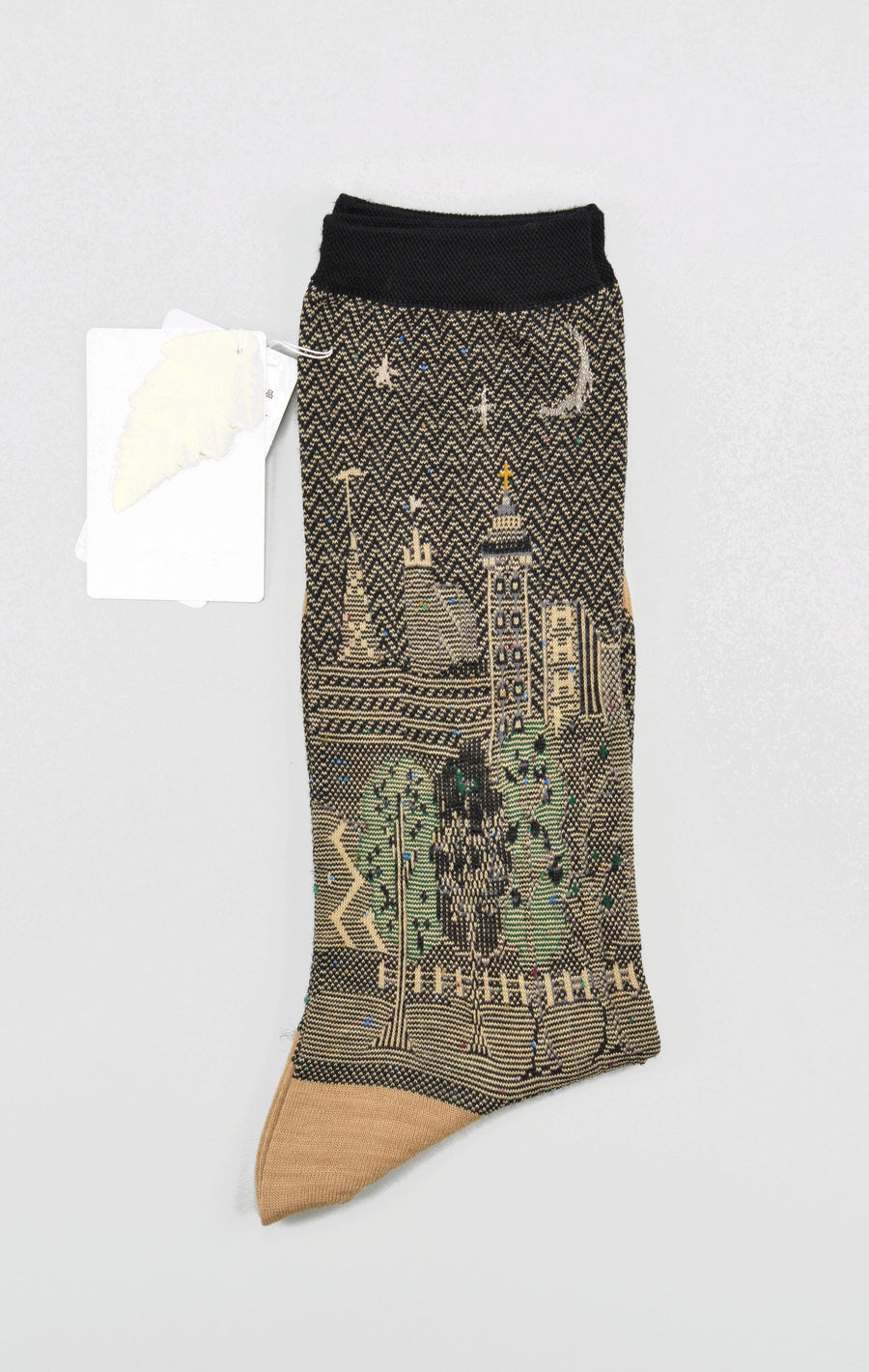 Antipast<p>cityscape<p>wool crew sock<p>beige