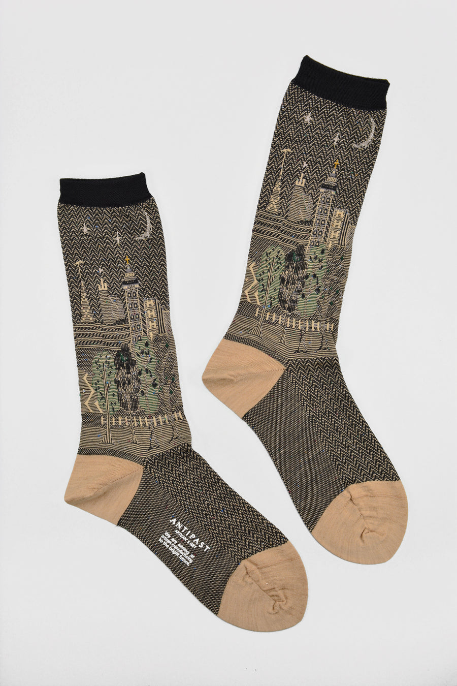 Antipast<p>cityscape<p>wool crew sock<p>beige