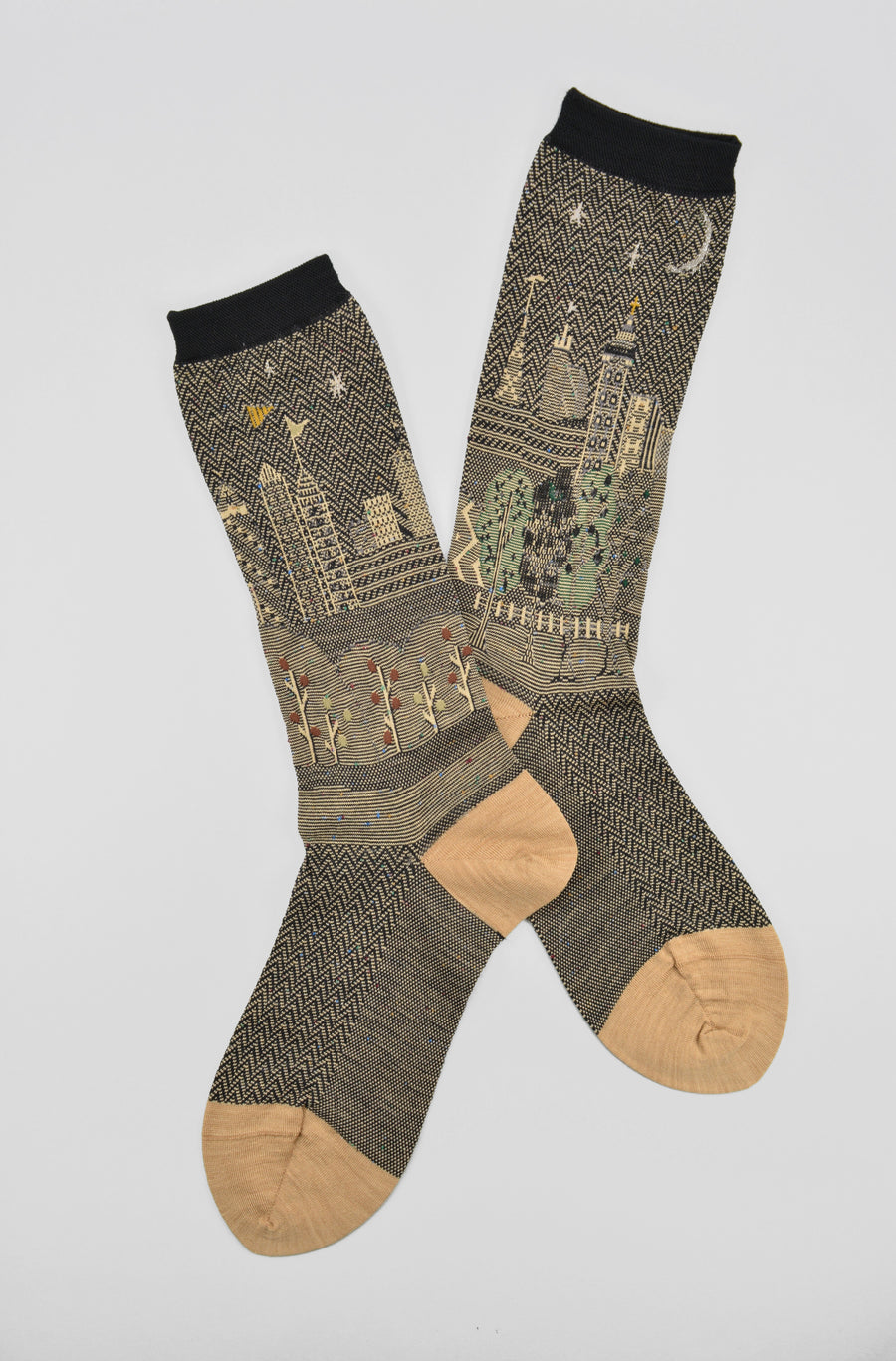 Antipast<p>cityscape<p>wool crew sock<p>beige