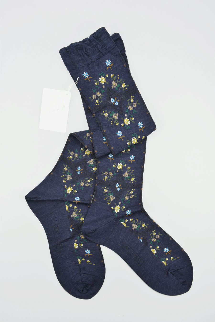 Antipast<p>rose wall<p>wool knee high sock<p>navy