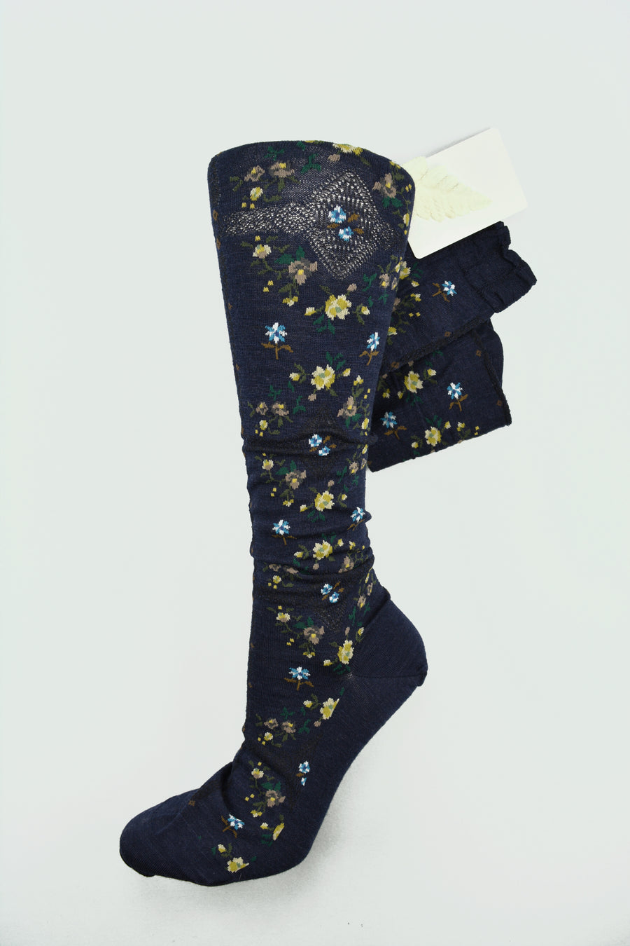 Antipast<p>rose wall<p>wool knee high sock<p>navy