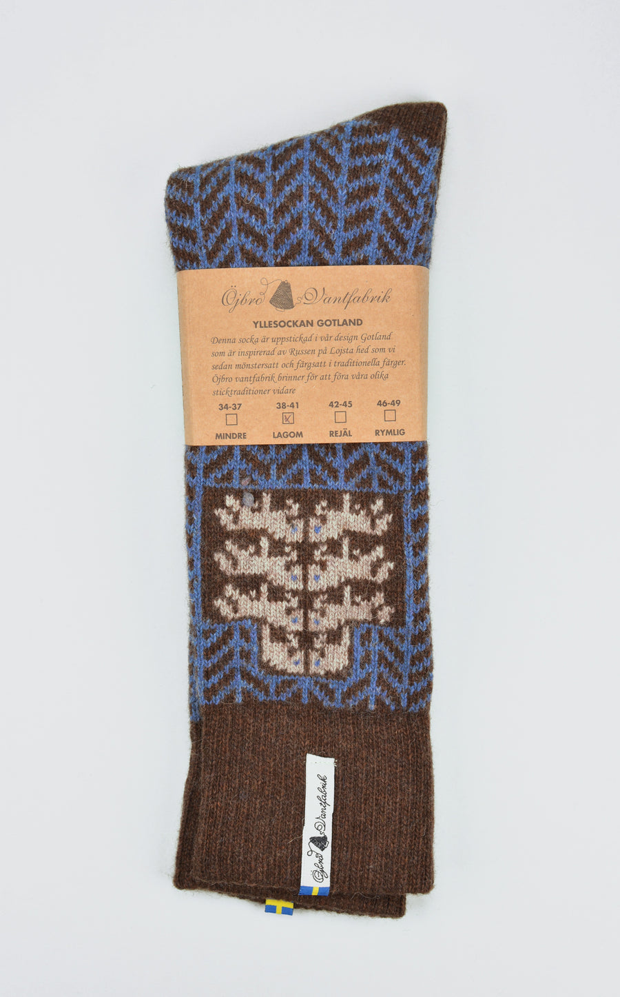 Ojbro<p>gotland brun<p>wool long sock<p>brown