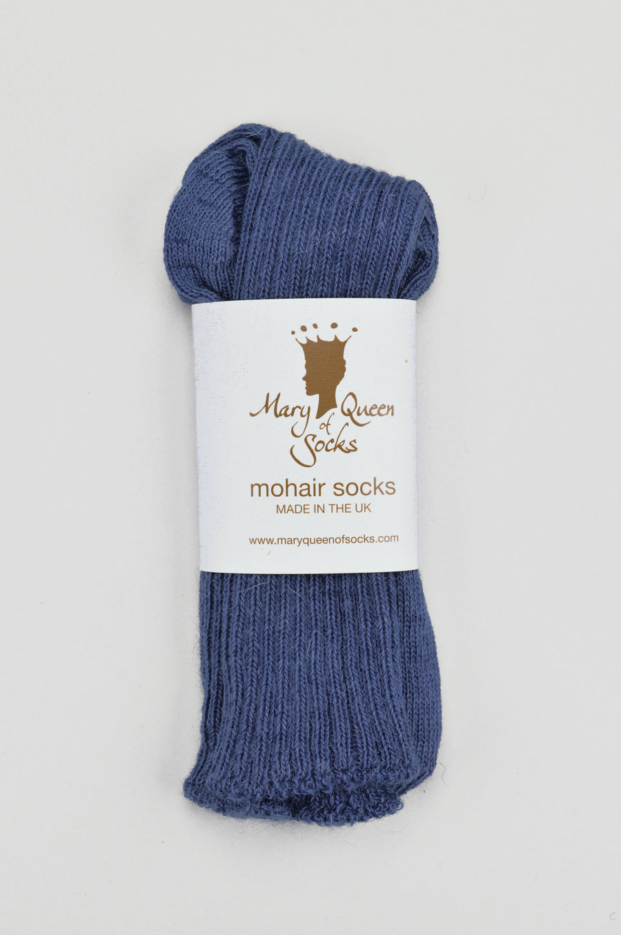 Mary Queen of Socks<p>Sussex loose top<p>mohair crew socks<p>dark blue
