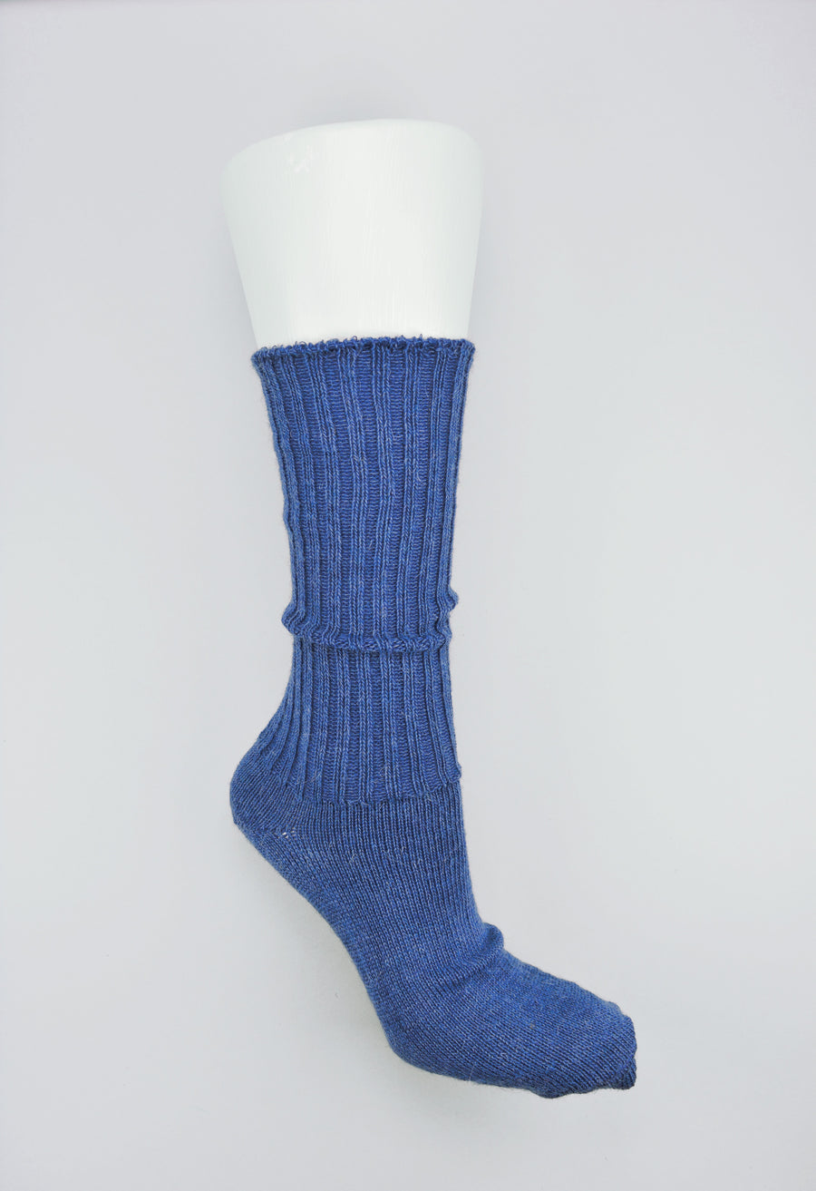 Mary Queen of Socks<p>Sussex loose top<p>mohair crew socks<p>dark blue