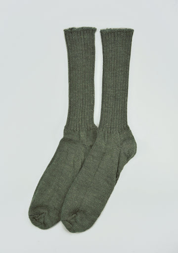 Mary Queen of Socks<p>Sussex loose top<p>mohair crew socks<p>green