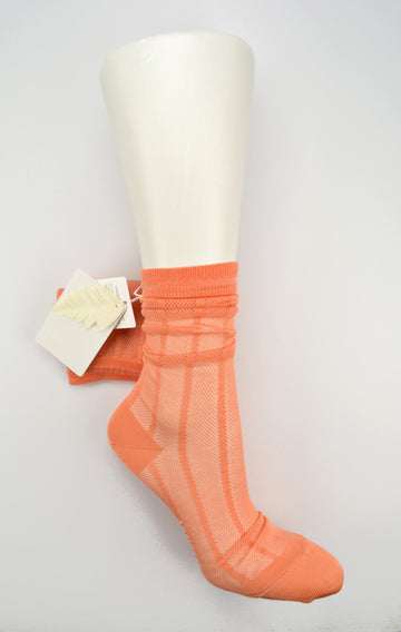 Antipast<p>mesh stripe<p>cotton crew sock<p>light orange