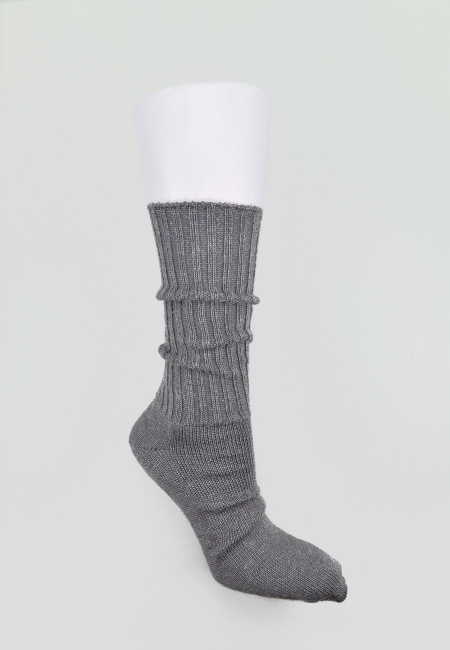 Mary Queen of Socks<p>Sussex loose top<p>mohair crew socks<p>grey