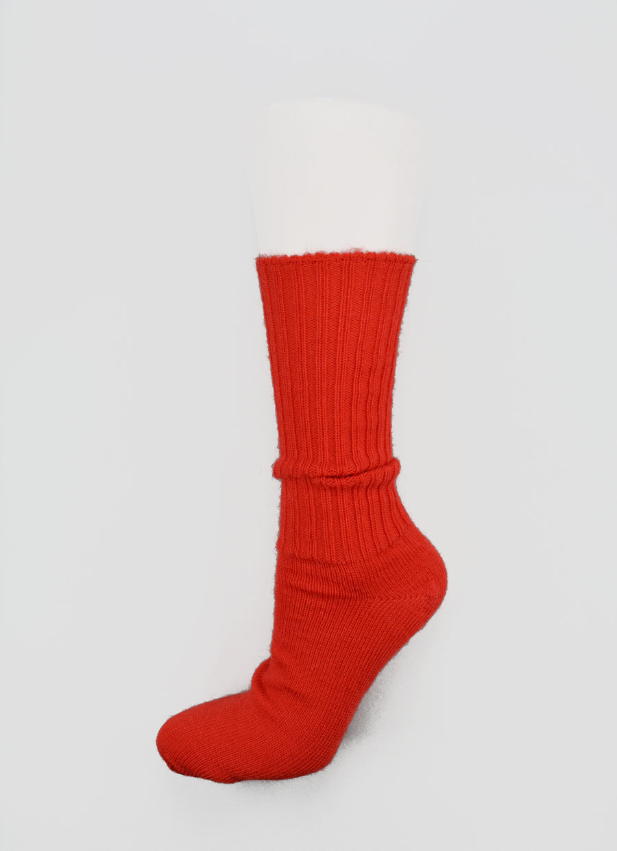 Mary Queen of Socks<p>Sussex loose top<p>mohair crew socks<p>red