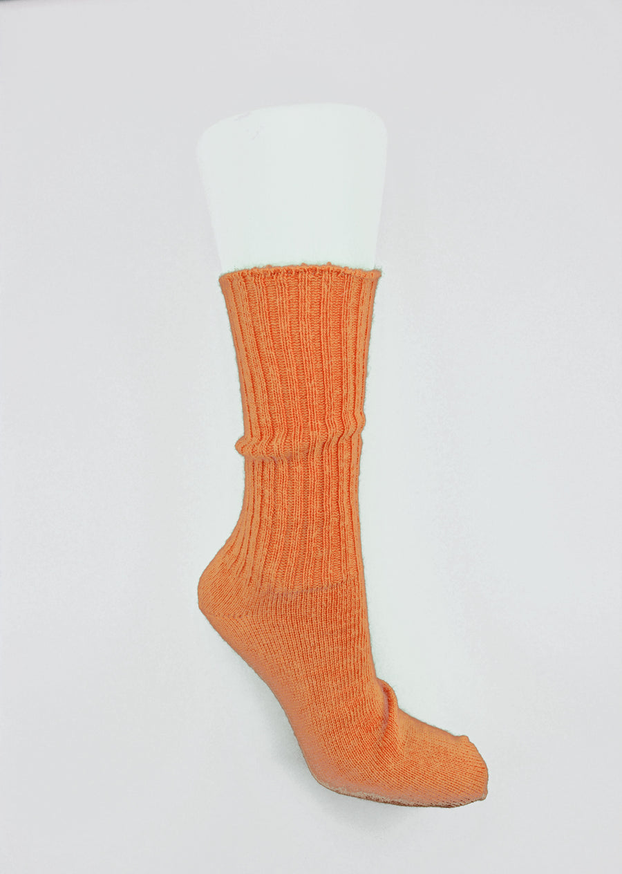 Mary Queen of Socks<p>Sussex loose top<p>mohair crew socks<p>orange